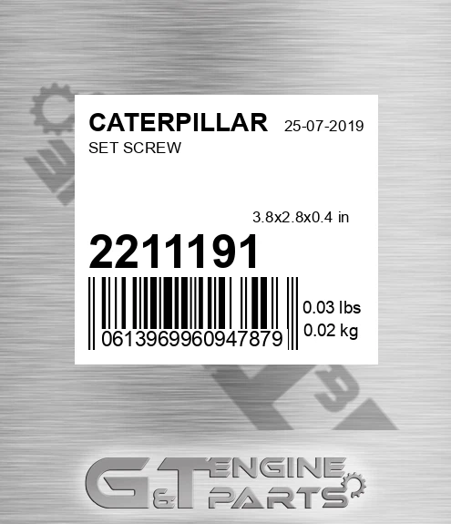 221-1191 Set Screw