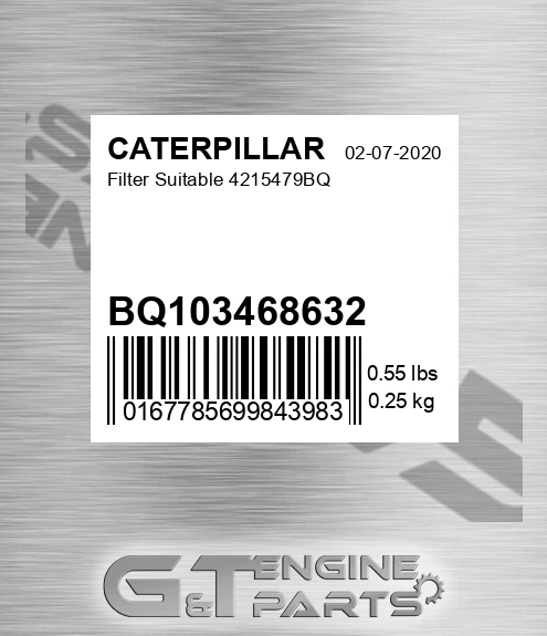 BQ103468632 Filter Suitable 4215479bq for CATERPILLAR