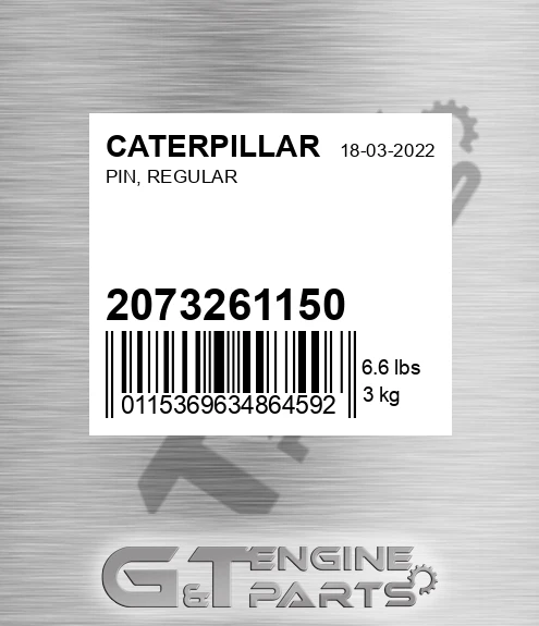 2073261150 Pin Track Pc300 for CATERPILLAR
