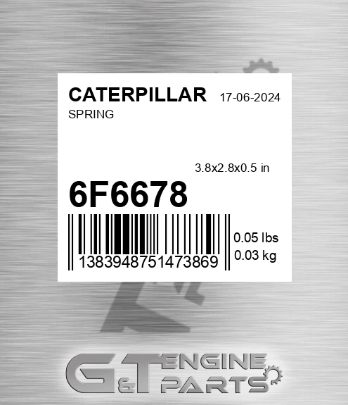 6F6678 Spring for CATERPILLAR