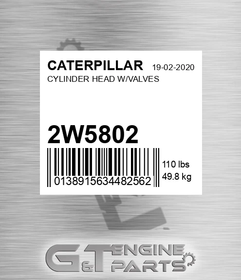2W-5802 Cylinder Head W/valves