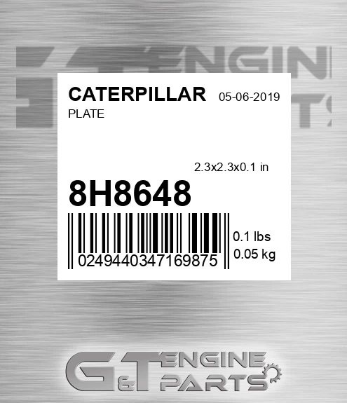 8H8648 Plate for CATERPILLAR
