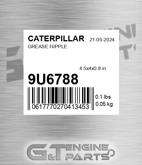 9U-6788 Grease Nipple for CATERPILLAR