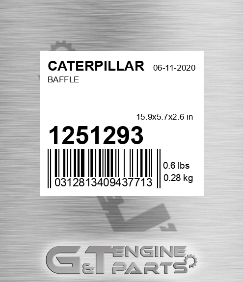 125-1293 Baffle for CATERPILLAR