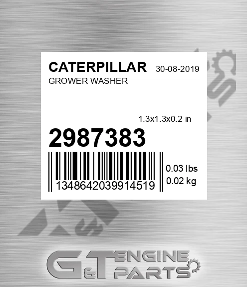 298-7383 Grower Washer for CATERPILLAR
