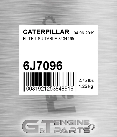 6J-7096 Filter Suitable 3434465 for CATERPILLAR