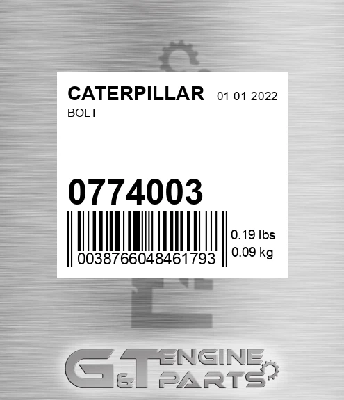 077-4003 Bolt for CATERPILLAR
