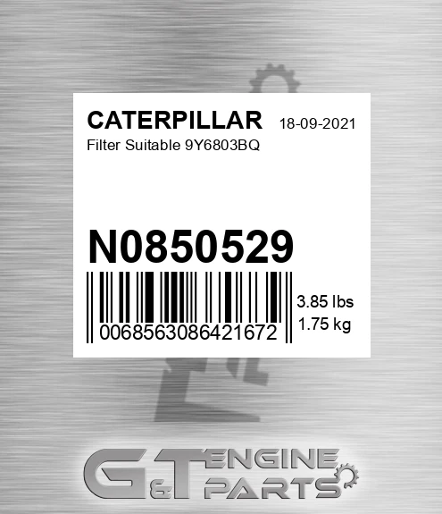 N0850529 Filter Suitable 9y6803bq