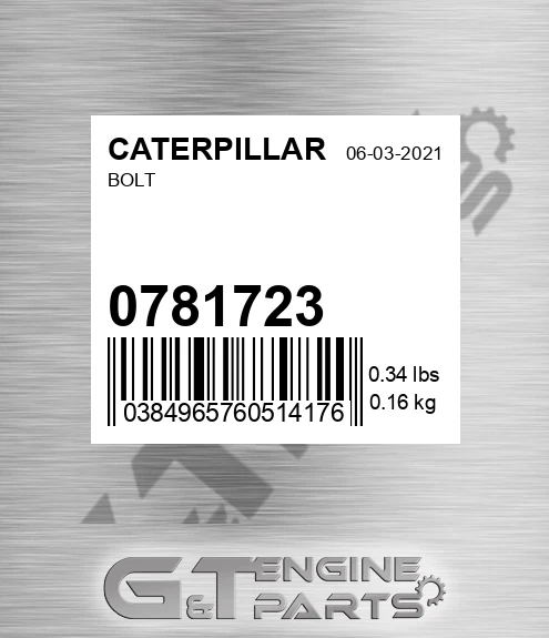 078-1723 Bolt for CATERPILLAR