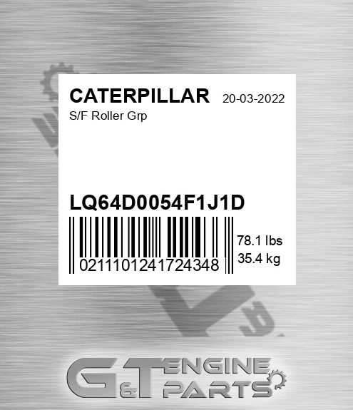 LQ64D0054F1J1D S/f Roller Grp for CATERPILLAR