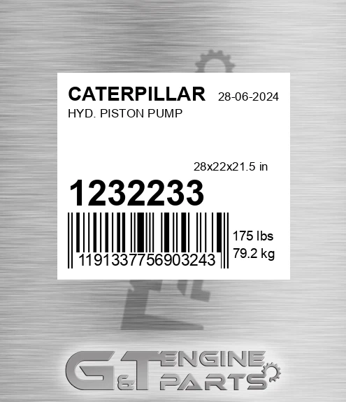 123-2233 CATERPILLAR Hyd. Piston Pump