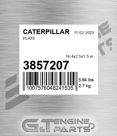 385-7207 Plate for CATERPILLAR