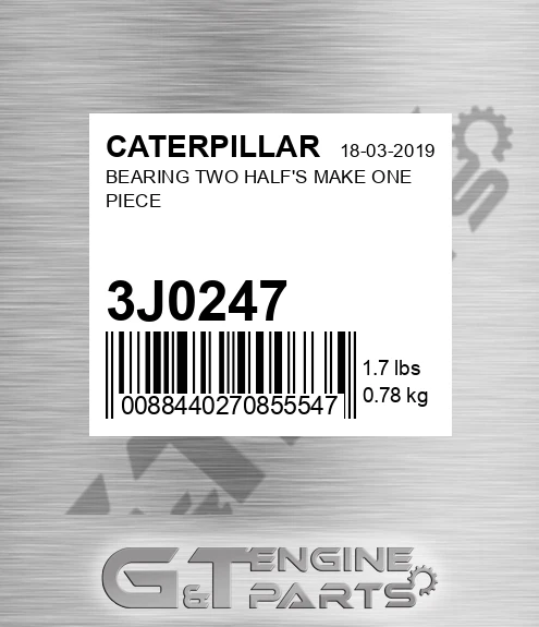 3J0247 Bearing Two Half's Make One Piece