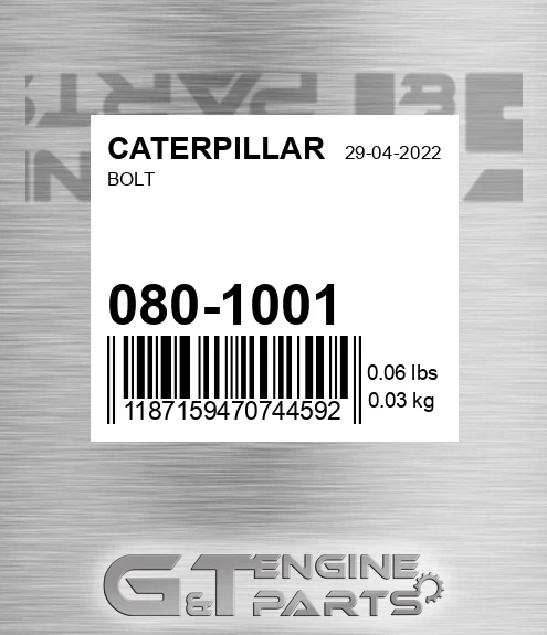 080-1001 Bolt