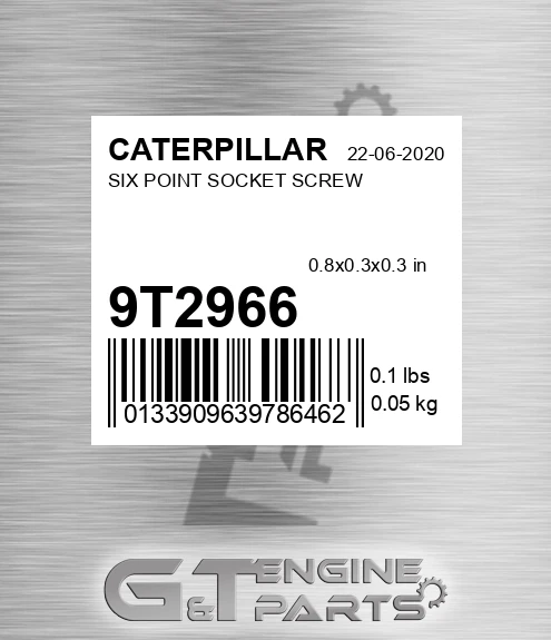 9T-2966 Six Point Socket Screw for CATERPILLAR
