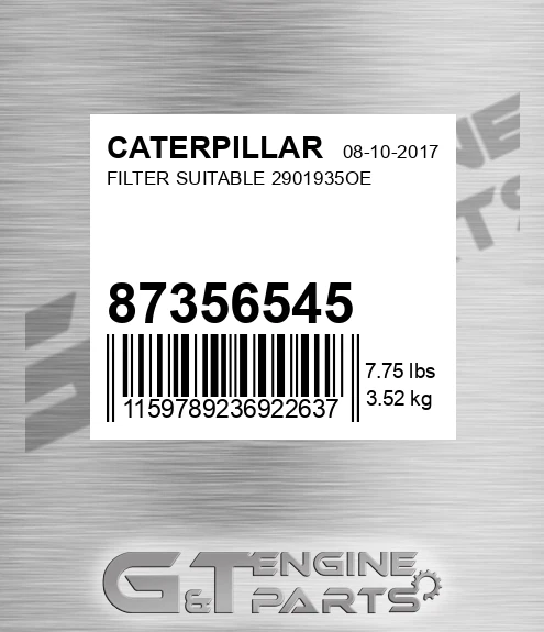87356545 Filter Suitable 2901935oe