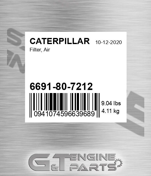 6691807212 Filter, Air for CATERPILLAR