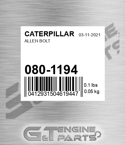 080-1194 Allen Bolt