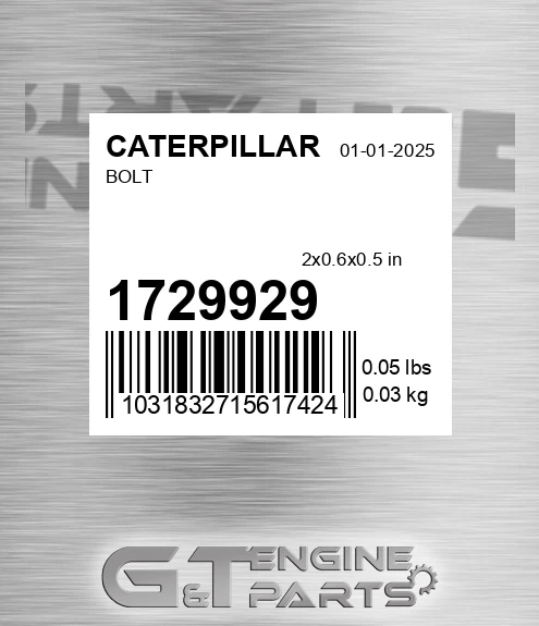 172-9929 Bolt for CATERPILLAR