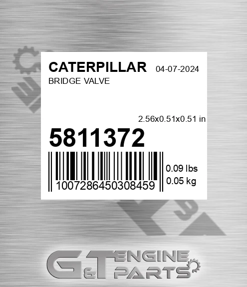 581-1372 Bridge Valve for CATERPILLAR