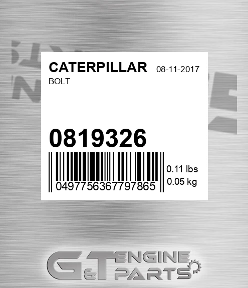 081-9326 Bolt for CATERPILLAR