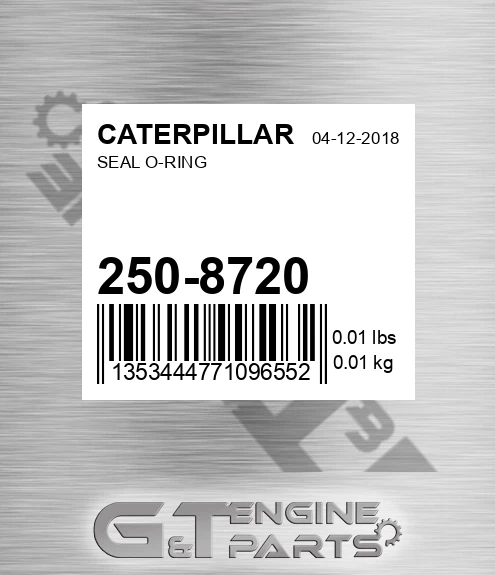 250-8720 Seal O-ring