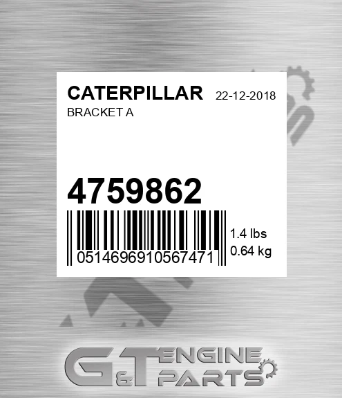 4759862 Bracket A for CATERPILLAR