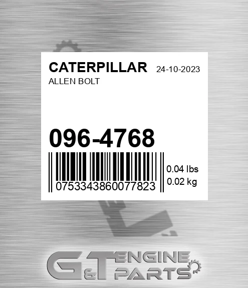 096-4768 Allen Bolt for CATERPILLAR