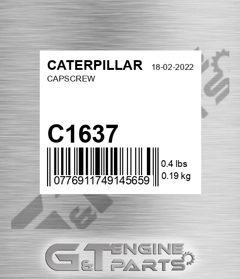 C1637 Capscrew for CATERPILLAR