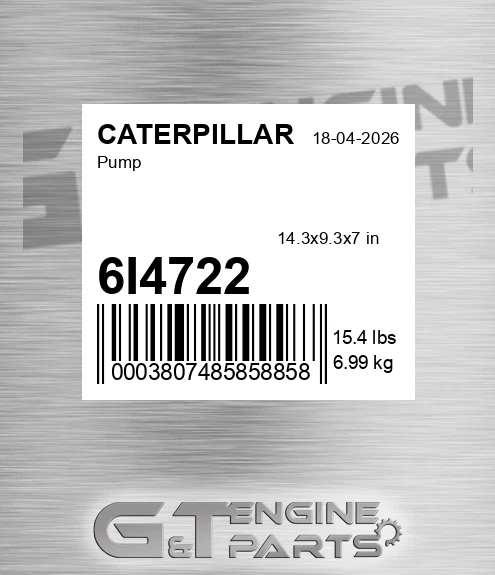 6I4722 Pump for CATERPILLAR