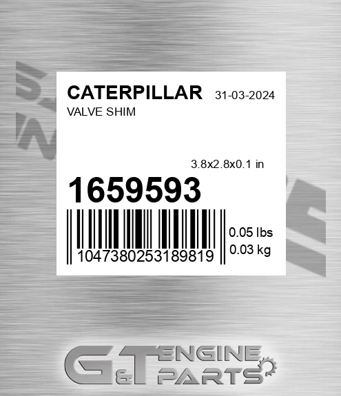 165-9593 Valve Shim