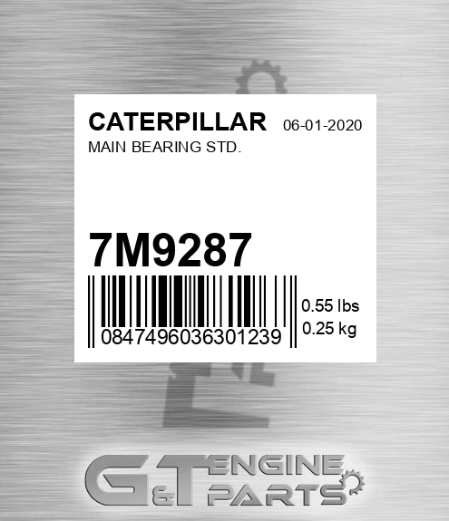7M-9287 Main Bearing Std. for CATERPILLAR