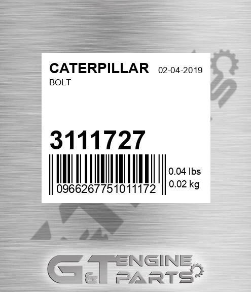 311-1727 Bolt for CATERPILLAR