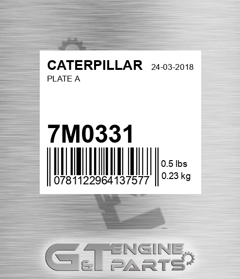 7M0331 Plate A