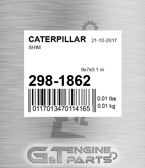 298-1862 Shim for CATERPILLAR