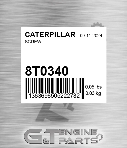 8T-0340 Screw for CATERPILLAR