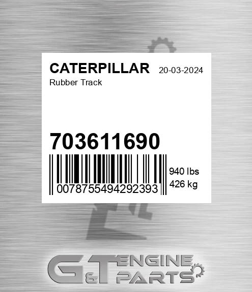703611690 Rubber Track for CATERPILLAR