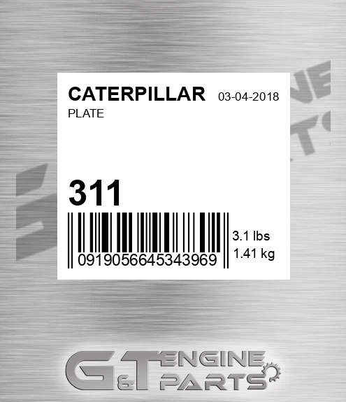 311 Plate for CATERPILLAR