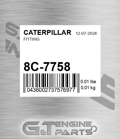 8C-7758 Fitting for CATERPILLAR