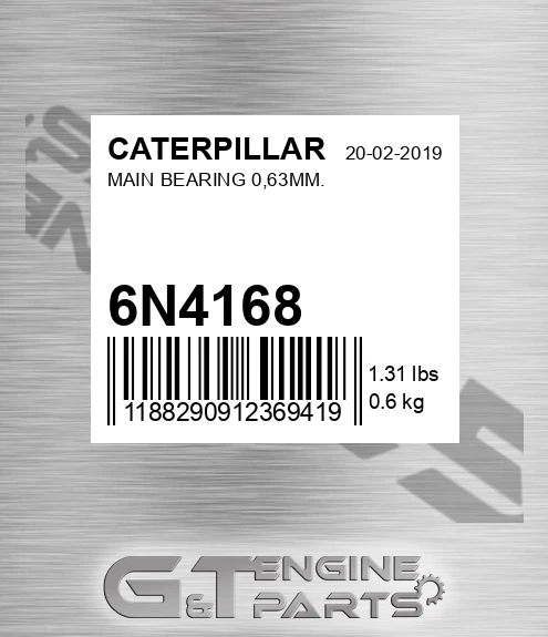 6N-4168 Main Bearing 0,63mm. for CATERPILLAR