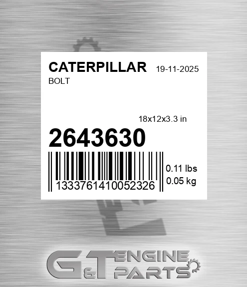 264-3630 Bolt for CATERPILLAR