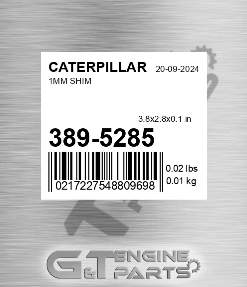 389-5285 1mm Shim for CATERPILLAR