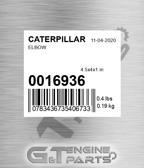 0016936 CATERPILLAR Elbow