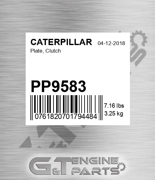 PP9583 Plate, Clutch for CATERPILLAR
