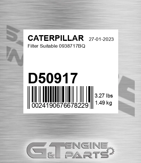 D50917 Filter Suitable 0938717bq