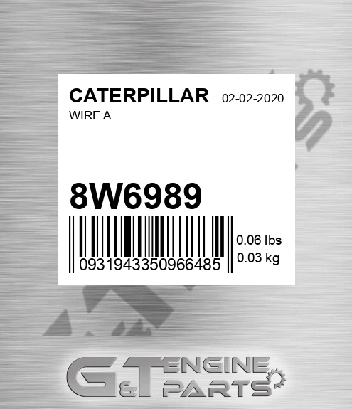 8W-6989 Wire A for CATERPILLAR