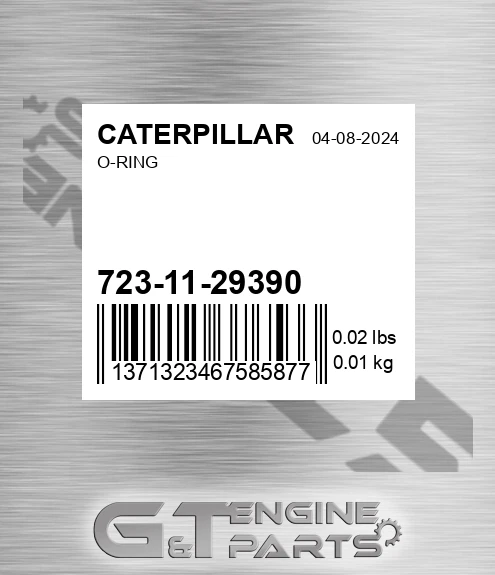 723-11-29390 O-ring for CATERPILLAR