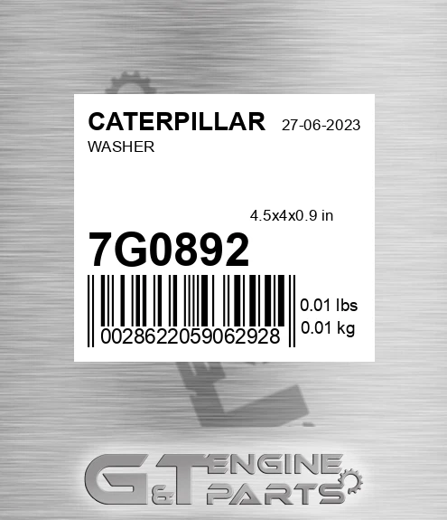 7G-0892 Washer for CATERPILLAR