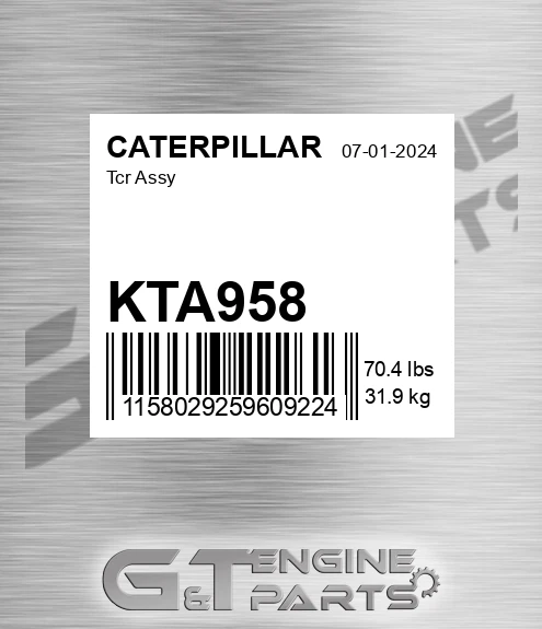 KTA958 Tcr Assy for CATERPILLAR