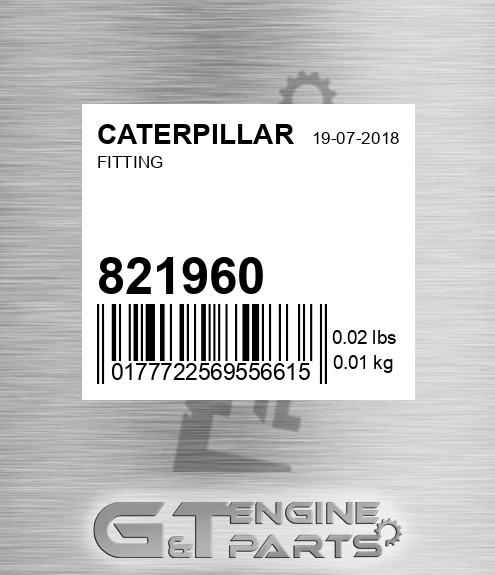 821960 CATERPILLAR Fitting